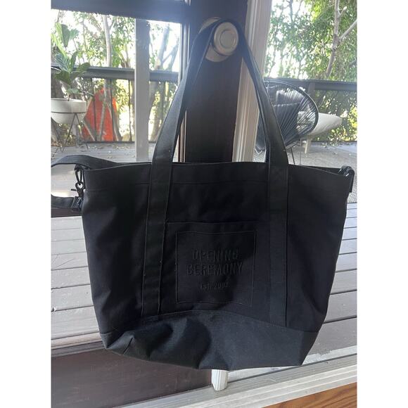 ✨ Opening Ceremony Black Large Heavy Canvas Tote Travel Bag with Strap - Picture 1 of 8